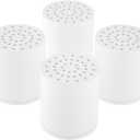 SR SUN RISE 20-Stages Shower Filter Replacement Cartridges - Universal Fit for Most Shower Head Filters, Reduces Chlorine & Chemicals, pH Balanced Water for Soft Skin & Healthy Hair4-Pack (White)