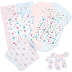 BLUE PANDA Gender Reveal Bingo Game Set, Party Supplies (38 Pieces)