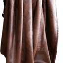 Carstens, INC Wyoming Faux Leather Throw Blanket, Brown
