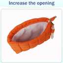 Puffy Quilted Makeup Bag Cosmetic Bag Equipped with a Detachable Handle Cute Zipper Pouch for Storage Clutch for Women(Orange)