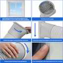 Portable Ac Window Vent Kit,Adjustable Air Conditioner Window Seal Kit with 5.9 Inch Diameter 59" Length Ac Exhaust Hose for Vertical/Horizontal Window