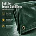Heavy Duty Waterproof Tarp 12x20 ft, 12 Mil Thick Polyethylene | UV Resistant, Rip & Tear Proof, Grommets Every 17", For Truck Long Bed, Lumber, Roof, Equipment, Hay