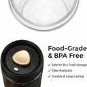 LOEZ Airless Vacuum Coffee Canister, Borosilicate Glass Food Storage Jar with Pump Lid to Stop Oxidation, for Beans, Tea & Dry Goods (40oz/1200ml - Gray)