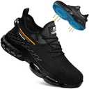 BAIYIJIA Steel Toe Shoes for Men Lightweight Work Shoes Construction Industrial Work Tennis Shoes Safety Shoes Comfortable Steel Toe Sneakers for Men Women 10.5