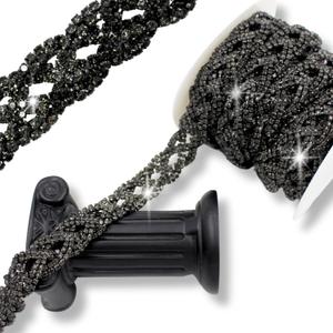 PEARLY JUN 5 Yards Rhinestone Trim Chain Black Rhinestone Stringing DIY Jewelry Wedding Party Bracelets Craft Bridal Bouquets Embellishment Accessories