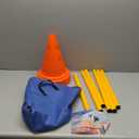 TRIXIE Dog Agility Hurdle Cone Set  Dog Agility Set with Height Adjustable Crossbar for Beginners & Advanced, Dog Agility Equipment for Dog Obstacle Courses  6 x Cones, 3 x Agility Rods