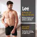 Lee Mens Underwear 4 Pack Boxers for Men Cotton Stretch Boxer Briefs (Black)