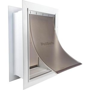 PetSafe Wall Entry Pet Door  RustFree Telescoping Frame  Easy Install for Interior & Exterior Walls 4 3/4"  7" Thick  Medium  for Pets Up to 40 Lb