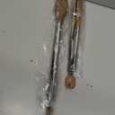 10 & 13 Inch Wooden Tongs for Cooking, Kitchen Stainless Steel Salad Tongs with Walnut Wood Tip, Serving Food Toaster Bread Non Toxic Grill Tong, Smooth Locking & Hanging Cooking Utensils Set (Tan Brown)