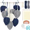 FREEBLOSS Macrame Leaf Wall Hanging Kit Boho Wall Hanging Macrame Tapestry DIY Macrame Wall Art for Beginners Macrame Boho Wall Decor for Room Decor Adults Gift