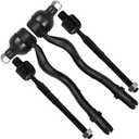 SCITOO 4pcs Front Suspension Kit Inner Outer Tie Rod End Fit 1999-2000 For Bmw 328I 2001-2005 For Bmw 330I 320I 325I