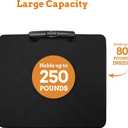 Inspired Living Collapsible Ultra-Slim Pack-N-Roll,2 Wheel Utility Cart w/Lid used as Seat up to 250 Lbs, Telescopic Handle - Super Strong, for Home, Garden, Shopping, Office, School use, Large, Black