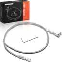 A-Premium 36" Universal Throttle Cable - Braided Stainless Steel Covering Locking Throttle Cable Kit, with Aluminum Fitting & Ferrule - Adjustable Automotive Replacement Accelerator Cables Repair Kit