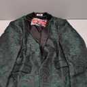 COOFANDY Mens Floral Tuxedo Jacket Paisley Shawl Lapel Suit Blazer Jacket for Dinner,Prom,Wedding (XS, Christmas Green)