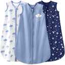 Yoofoss Baby Sleep Sack 0-6 Months Baby Wearable Blanket 100% Organic Cotton 2-Way Zipper TOG 0.5 Toddler Sleeping Sack 3, Lightweight Sleep Sacks for Babies (Small, Cloud)