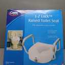 Carex E-Z Lock Raised Toilet Seat With Handles, 5" Toilet Seat Riser with Arms, Handicap Raised Toilet Seat For Seniors and Elevated Toilet Seat (1 Count (Pack of 1))