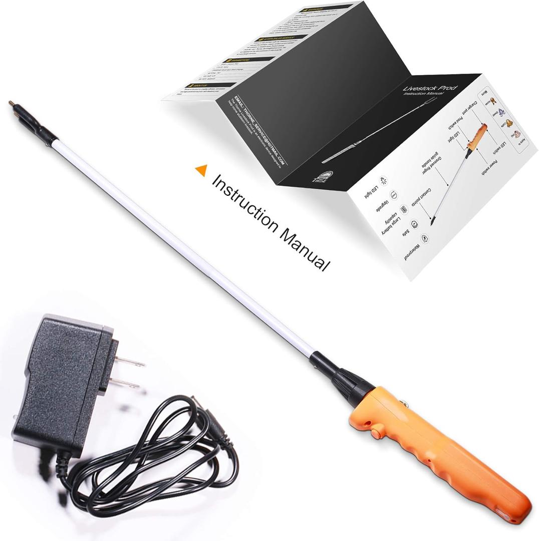 Cattle Prod, Waterproof Cattle Prod Stick with LED Light, Livestock Prod for Modern Livestock Management, X Series