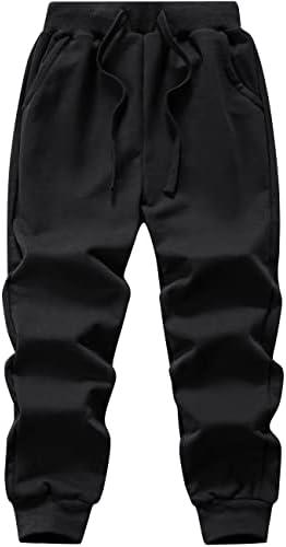 WIYOSHY Kids' Solid Color Drawstring Cotton Sweatpants Jogger Pants for Boys & Girls 10