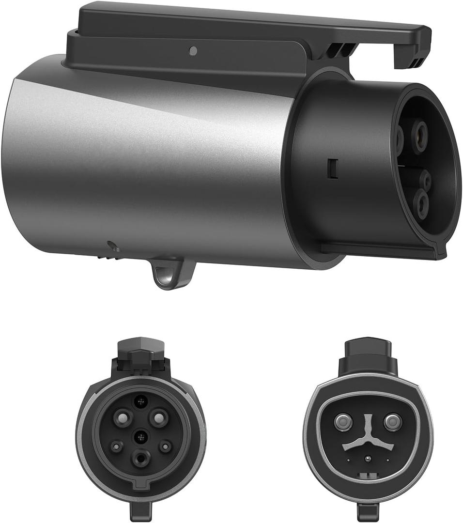 For Tesla to J1772 Adapter with Security Lock, Max 80A 250V Silver Plated NACS to J1772 adapter for Level 2 EV Charging, Fits Tesla Wall/Destination/Mobile Connectors, Non-Supercharger Compatible