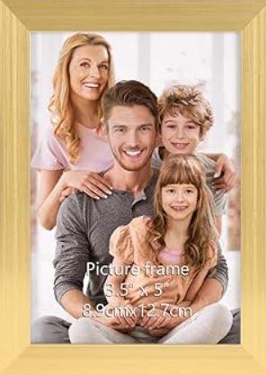 3.5x5 Gold Picture Frame Bulk, Multi Photo Frames 3.5 x 5 for Wall Hanging or Tabletop Display,