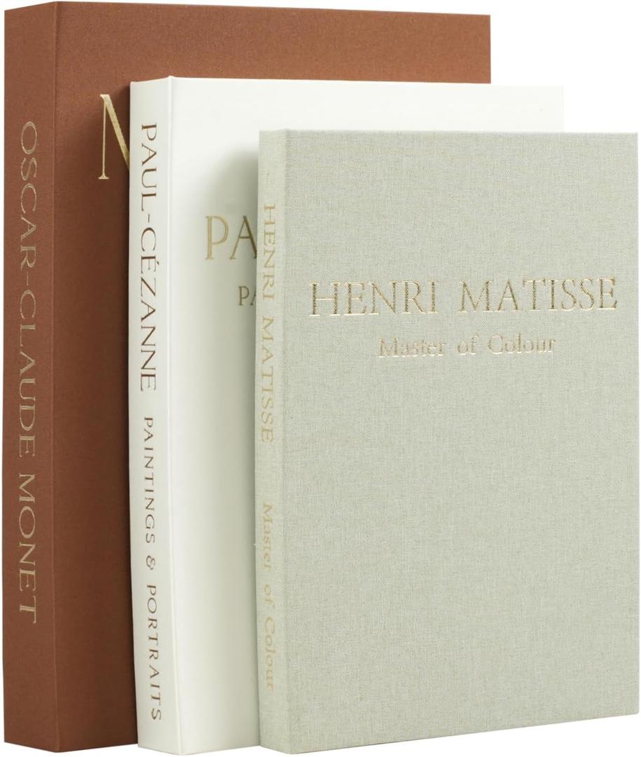 Set of 3 Decorative Books for Home Decor - Vintage Fake Books for Decoration, Mini Aesthetic Book Set for Coffee Table, Shelf & Decorative Boxes (brown)