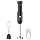Cordless Hand Blender, UTALENT Variable Speed Immersion Blender handheld Rechargeable, with USB-C Charging Cable, Egg Whisk, for Smoothies, Milkshakes, Hummus and Soups – Black