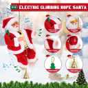2025 Upgraded Climbing Santa Claus on Rope, Animated Electric Musical Christmas Ornament with 3 Modes, Secure Tree Hook & Reinforced White PVC Case, Heartwarming Holiday Decoration Gift