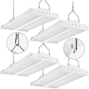 4-Pack High Bay LED Shop Light 1.35FT 150W 21000Lumens 5000K Daylight 100-277V, Commercial Mini Linear High Bay Lights for Warehouse Workshop Supermarket Stadium, 0-10V Dimmable, ETL