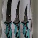 danco Pro Series Fillet Knife Kit | 5" & 7" Fillet Knives and 9" Stout Knife | Full Tang German G4116 Stainless-Steel Blades with Teflon Coating, Nylon Roll Up Sheath, (Seafoam)