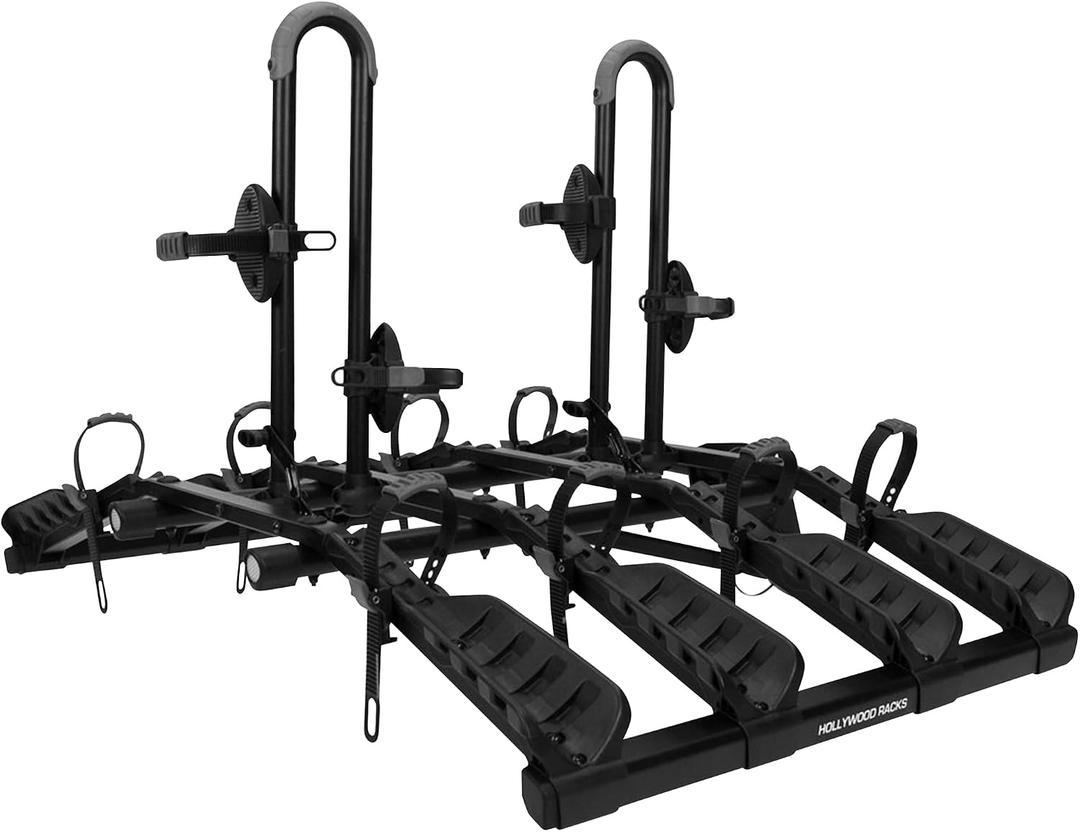 Hollywood Racks Destination 4 Hitch Bike Rack, Lightweight, Black - Platform Style Bike Rack for Car Carries up to 4 Bikes for Safe, Secure Transport - Fits Most Bike Styles, Sizes and Models