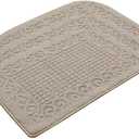 COSY HOMEER 32X20 Inch Anti Fatigue Kitchen Rug Mats are Made of 100% Polypropylene Half Round Rug Cushion Specialized in Anti Slippery and Machine Washable,Beige(3 pcs)