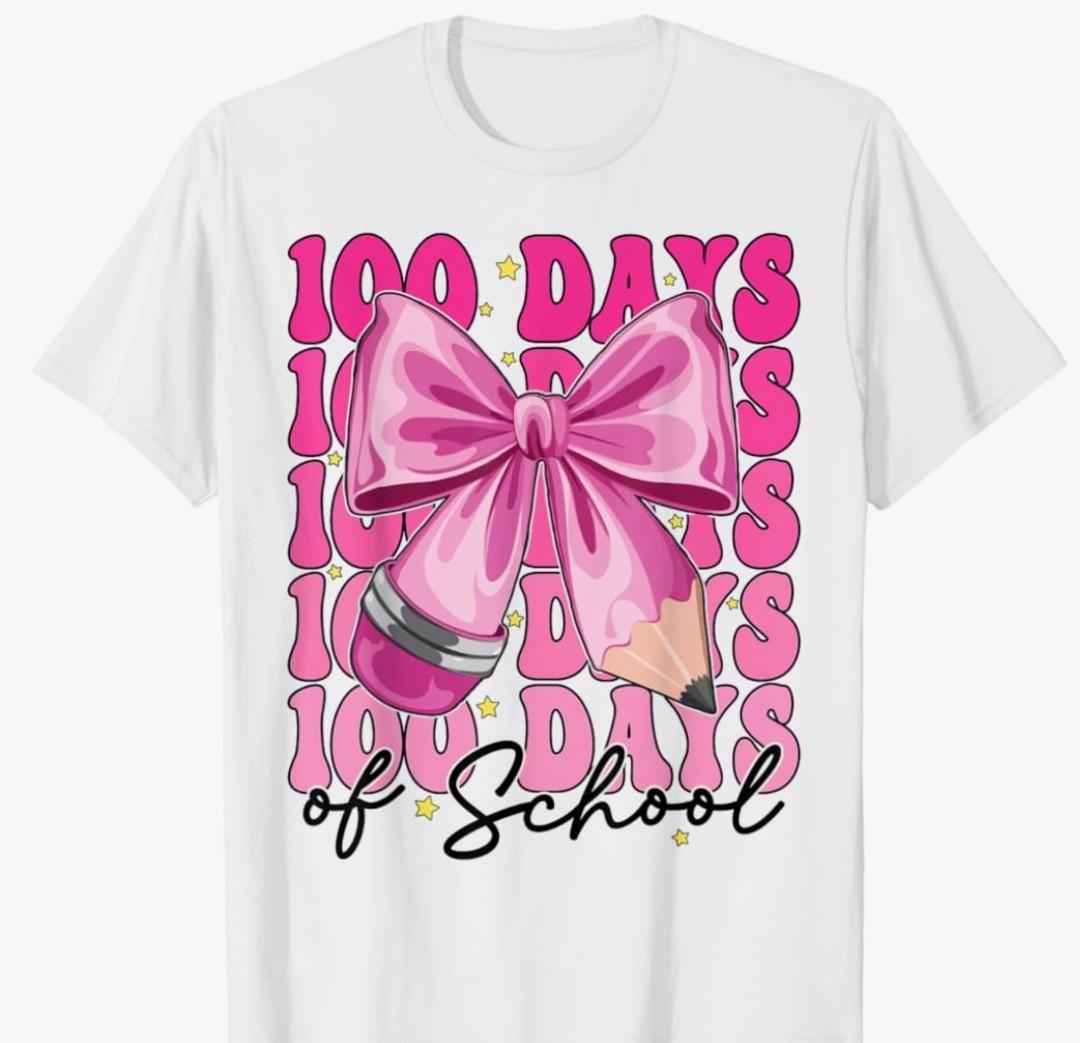 Kids 100 Days of School Shirt Kindergarten Happy Holiday Funny Graphic Short Sleeve Tees Boys Girls Casual Preppy Tops Pack of 3 Size 110