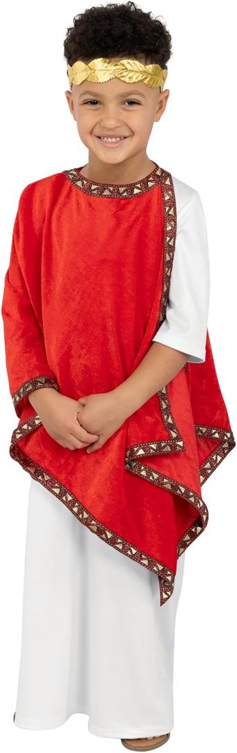 fun shack Roman Emperor Costume For Boys, Toga Costume For Kids, Roman Costume For Boys, Kids Roman Outfit (Large)