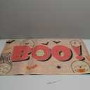 Halloween Cute Ghost Pink Doormat 17x29 Inch, Boo Pumpkins Welcome Decorative Front Door Mat Non Slip Rubber Backing Fall Seasonal Entryway Floor Decoration