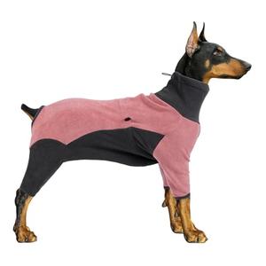Pinellia Winter Dog Coat, Warm Fleece Jacket, Windproof Pullover Bodysuit, Fullbody Dog Pajamas Onesie - Cold Weather Clothes (Large, Pink)