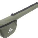 M MAXIMUMCATCH Maxcatch Fly Fishing Rod Case with Reel Pouch, Complete Protection Bag for 9FT 2/4 Piece Rods (Green, For 7.5' 4sec Fly Rod Length: 25.9'')