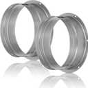 Zonon 2 Pcs Duct Connector Flange Metal Straight Pipe Exhaust Hose Flange Dryer Ducting Connector Plate for Heating Cooling Ventilation HVAC System Kitchen Extractor Fan(6 Inch)