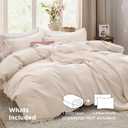 Bedsure Oat Milk Duvet Cover Queen Size - 3 Pieces Prewashed Cotton-Like Polyester Extra Soft Bedding Set, Includes 1 Duvet Cover 90x90 Inches with Zipper Closure & 2 Pillow Shams, No Comforter