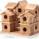 Bird Houses for Outside 10 Hole Bird House Room for 10 Bird Families Large Bird House for Garden/Courtyard/Backyard Decor Finch Bluebird Cardinals Handmade Hummingbird House