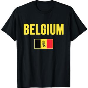 Belgium Belgian Flag Souvenir Belgie T-Shirt, Medium