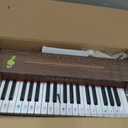 Kids Piano Keyboard, 37 Keys Wooden Digital Piano for Kids with Bench,Song Book, DIY Stickers, Cover, Education Creative Musical Instruments Toy for Boys & Grils Gifts, Compact
