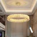 YLKP 32 Inch Chandelier Glam Dimmable LED Crystal Chandeliers Luxury Round Pendant Lighting Fixtures for Dining Room Bedrooms Gold
