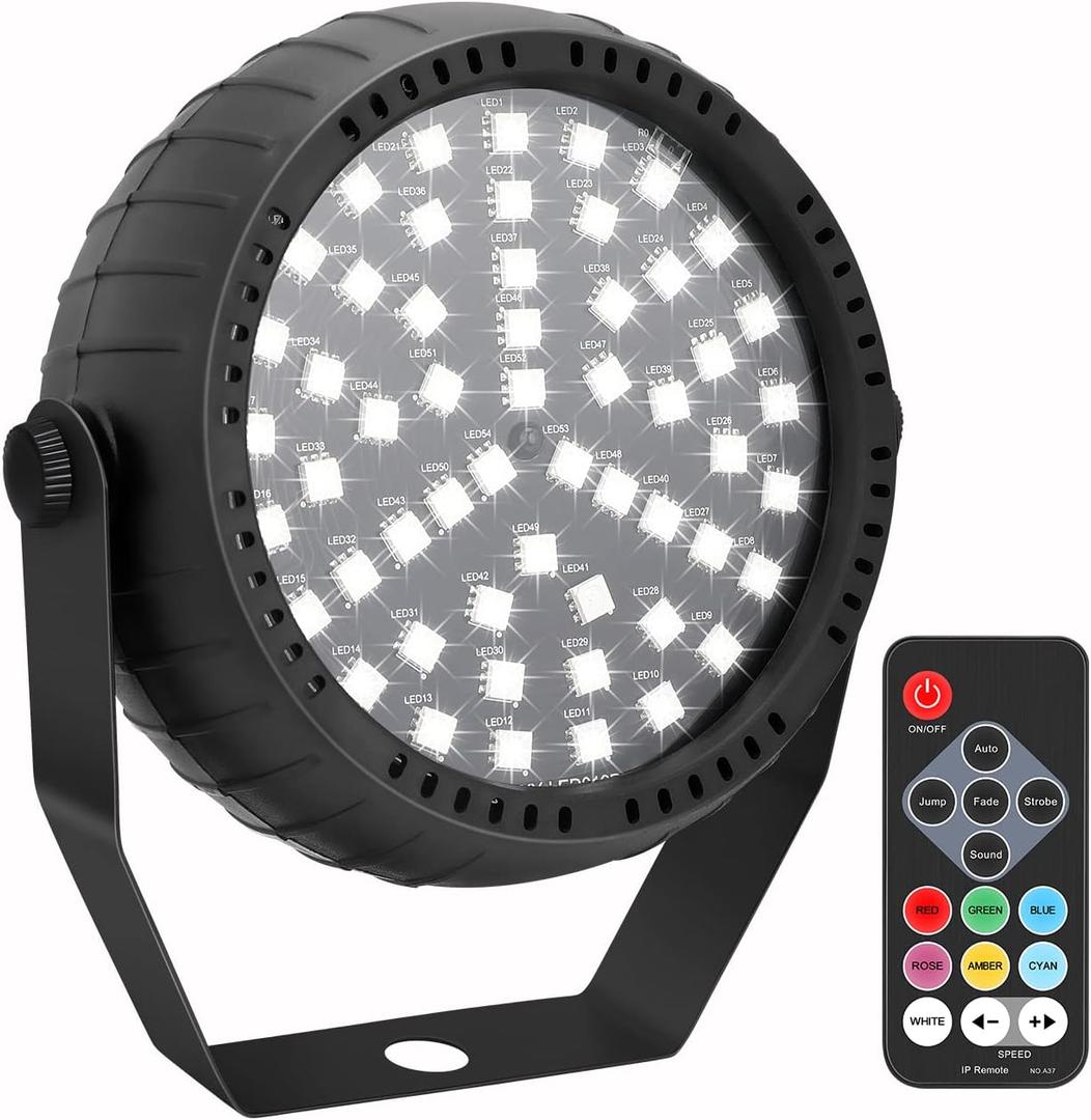 Strobe Lights, 54 Super-Bright RGB LEDs Mini Strobe Light for Parties, Halloween Strobe Lights with Remote Control, Sound Activated & Speed Control DJ Flashing Light for Room Stage Disco Party (1Pack)