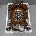 Rylai Cuckoo Clock Vintage Large Wooden Wall Clock Handcrafted 13x9.5 Inch Brown
