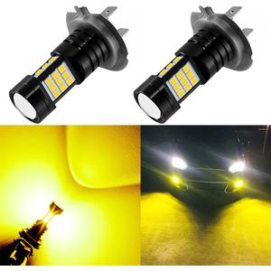 AUXLIGHT H7 LED Fog Light DRL Bulbs, 2400 Lumens Extremely Bright H7LL Bulbs Replacement for Cars, Trucks, Golden Yellow