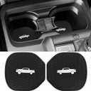 2PCS Cup Holder Coaster for Toyota Tacoma 2016 2017 2018 2019 2020 2021 2022 2023 Accessories,Silicone Cup Inserts Interior Mats (White)