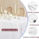 HolidayIdeas Fitted White Table Clothes - 72 x 30 Inch - 4 Pack Rectangle Table Covers for 6 Foot Tables, Polyester Fabric Tablecloths for Parties, Holiday Dinner, Wedding, Trade Show