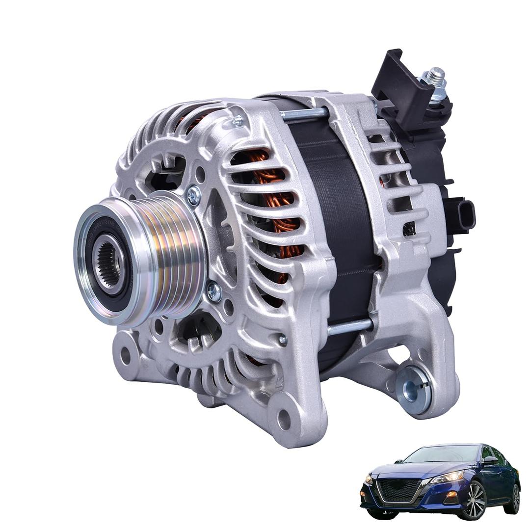 23100-6CA0A Alternator 120A Compatible with Nissan Altima 2019 2020 2021 2022 2.5L 6-Groove Clutch Pulley Clockwise Part Numbers: 11893, A005TE0381ZX, 231006CA0A