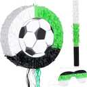 Deekin 3 Pcs Soccer Ball Piata Set Include Piata with Stick Eye Mask Soccer Ball for Kids Music Science School Sports Bridal Shower Birthday Party Decorations Supplies