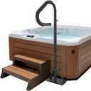 VEVOR Hot Tub Handrail, 360 Rotatable Spa Side Handrail with 48"-63" Adjustable Height, Rust-Proof Aluminum Spa Hot Tub Hand Rail with Slide-Under Mount Base for Indoor & Outdoor, 600LBS Capacity